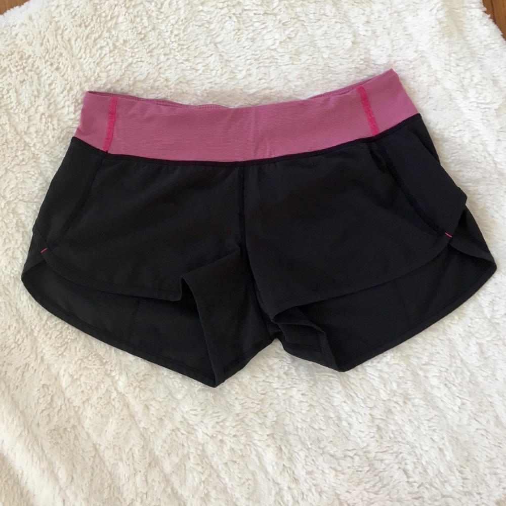 Lululemon Speed Shorts (Original) Black &Pink Sz 4